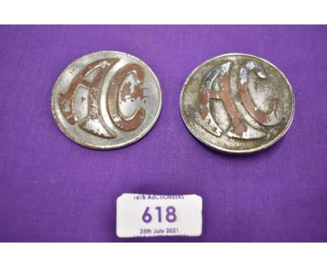 Two motor car engine badges for&nbsp; AC