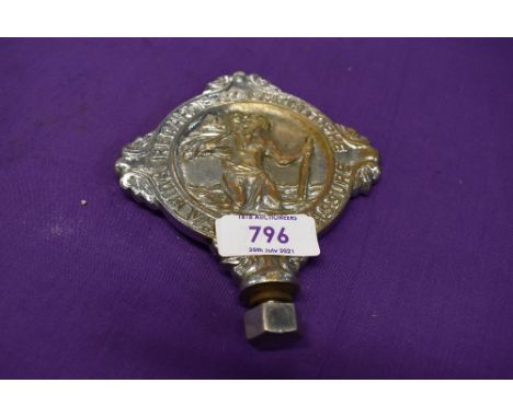 A vintage motor car engine hood badge for commercial vehicles St Christopher
