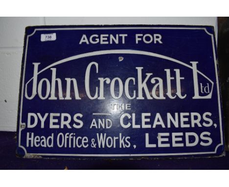 A genuine Vintage double sided enamel advertising sign for John Crockatt Leeds
