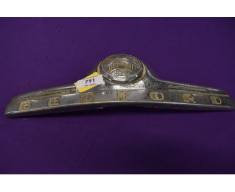 A vintage motor car engine hood badge for Bedford