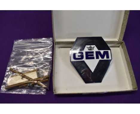 A motor car engine badge for GEM motoring assist