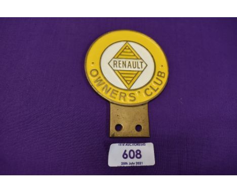 A motor car engine badge for the Renault Owners Club
