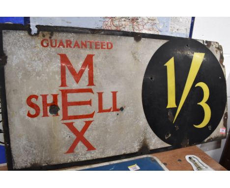 A genuine Vintage enamel advertising sign for Shell Mex