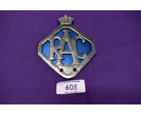 A motor car engine badge for the RAC