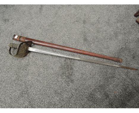 A British Infantry Officers Sword 1895 pattern, George V cypher on 3/4 basket hilt, blade engraved including on side George V