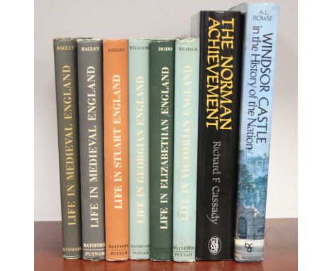 Two boxes of miscellaneous books, mainly being historical and architectural examples to include six volumes from the English 