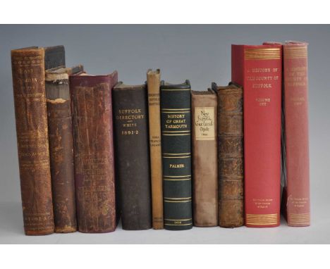 East Anglian interest, a collection of cloth and leather bound titles to include Glyde, John: The New Suffolk Garland: Ipswic