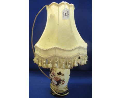 Masons Ironstone china table lamp with shade and wooden base.(B.P. 24% incl. VAT)