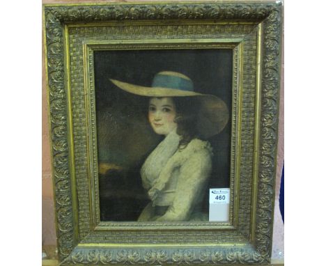 After Gainsborough, 'The Second Lady Bingham', coloured print laid on canvas, framed, 30 x 23cm approx.(B.P. 24% incl. VAT)