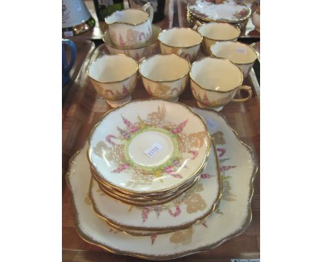 Royal Albert 'Greenways' china tea service comprising: six cups, six saucers, three side plates, sandwich plate, sugar bowl a