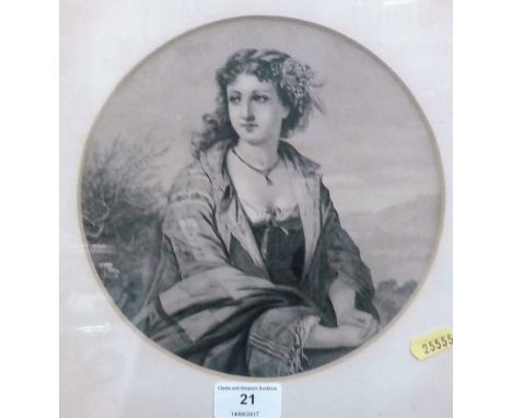 A Victorian black and white portrait print