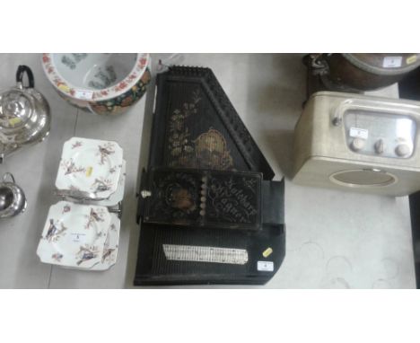 A German ebonised auto harp 