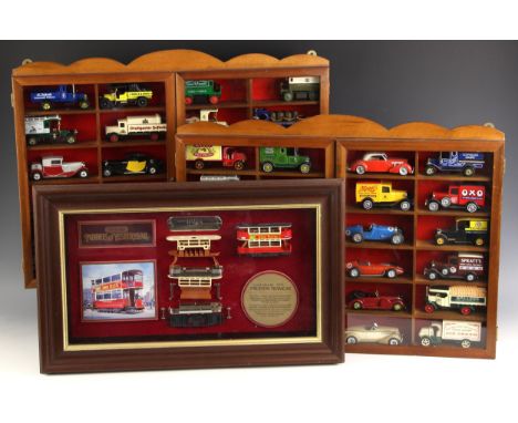 A limited edition 1:87 scale Matchbox 'Models Of Yesteryear' Preston Tramcar framed cabinet display case, numbered 6253, the 