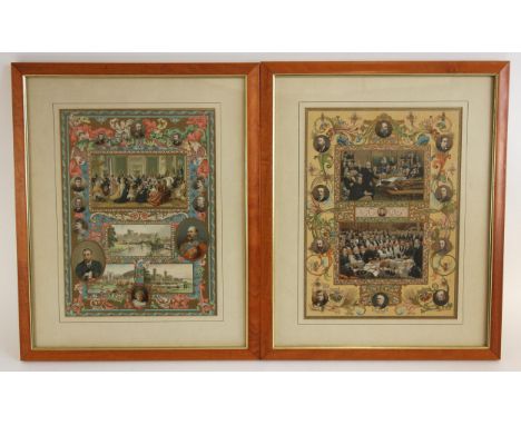 QUEEN VICTORIA INTEREST: Six chromolithographs on paper published by the Illustrated London News in 1897 to commemorate Queen