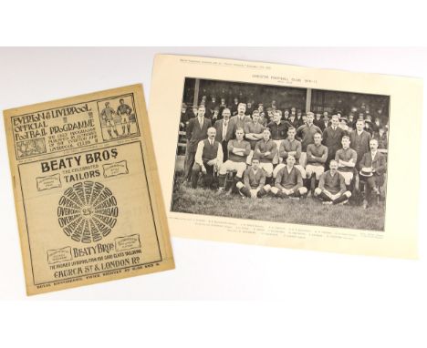 An Everton &amp; Liverpool Official Football Programme, a 'double programme' showing the fixtures for the first teams and res