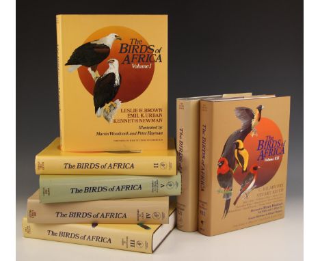 Brown (Leslie H.), Urban (Emil K.) and Newman (Kenneth), THE BIRDS OF AFRICA, 7 vols, DJs, illustrated by Martin Woodcock and