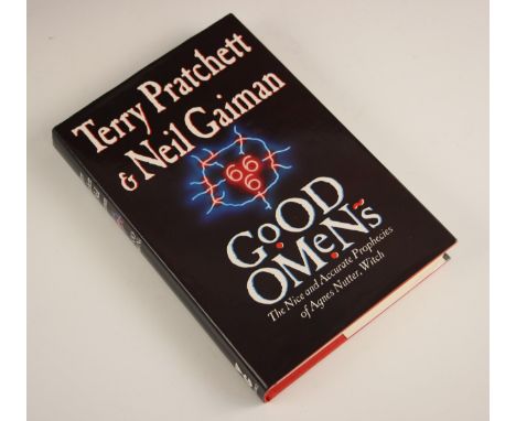 Pratchett (Terry) &amp; Gaiman (Neil), GOOD OMENS, first edition, DJ, signed by the authors to title page, Victor Gollancz, L