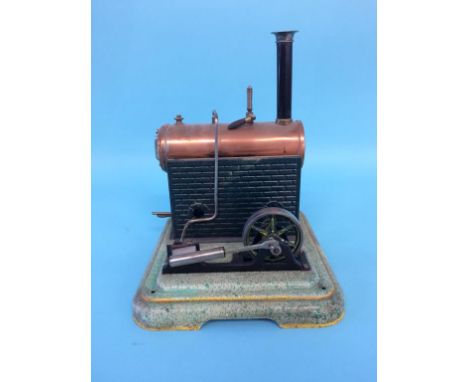 A model spirit fired engine, stamped A. Trute, Halberstadt, Germany, 19cm width