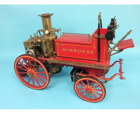 A live Shand Mason steam engine 'Wimborne' fire tender, 60cm length x 39cm height