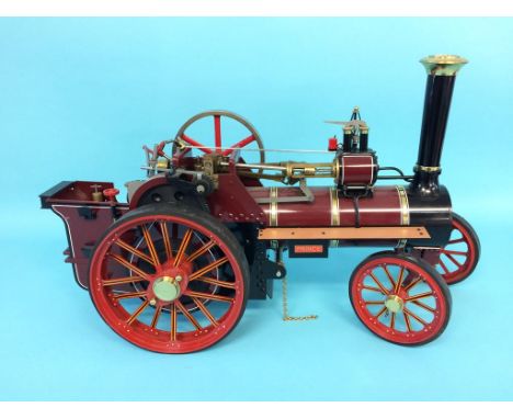 A live steam engine, 'The Burrell Traction Engine', no. 3728, 'Prince' by Chas Burrell and Sons Ltd, (Butane only), 54cm widt