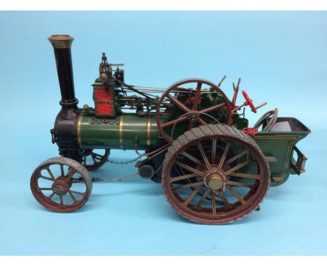 A 1 inch scale live model traction engine 'Burrells Compound Engine', Chris Burrell and Sons Ltd, Thetford, 63cm width x 39cm