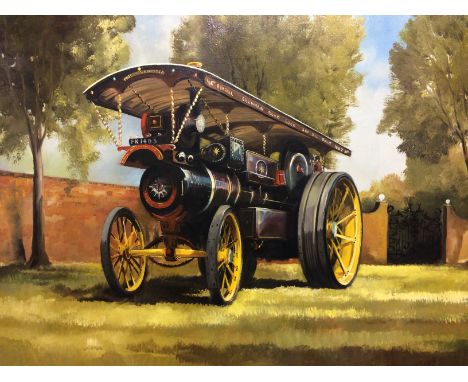 Dion Pears (1929-1985), oil on canvas, signed, 'Picture of a Burrell Traction Engine', 75cm x 101cm