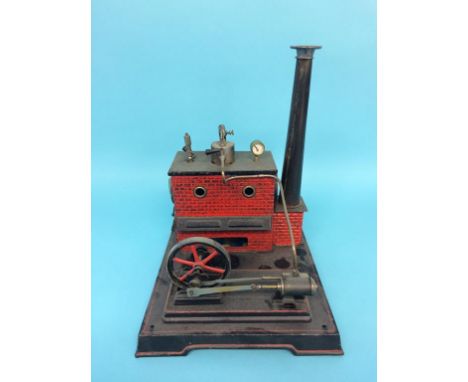 A model spirit fired engine stamped D. C., 25cm width x 31cm height