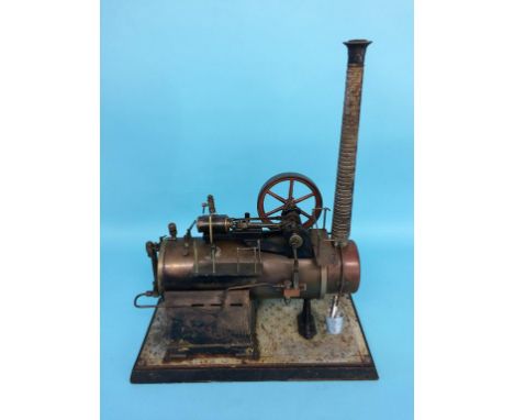 A model spirit fired engine, stamped G.B.N. Bavaria, 38cm x 18cm