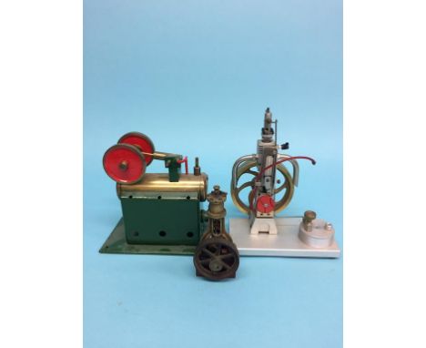 Three small model engines, two steam engines, one gas engine (3)