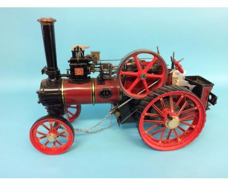 A 1 inch scale 'Burrell' traction engine, LWB10, Chas Burrell and Sons Ltd, no. 3728.  40cm length, rear wheels 15cm