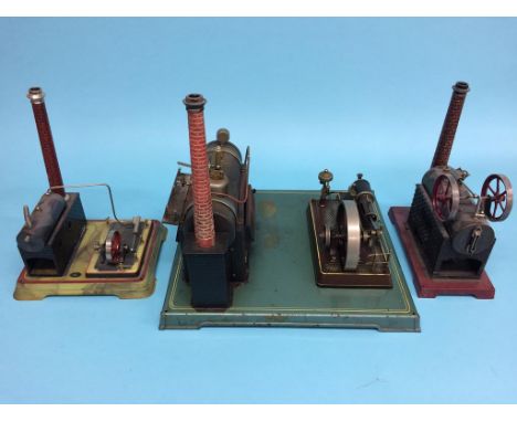 A large model spirit fired Fleischmann engine, a small engine labelled D.C. and one other (3)