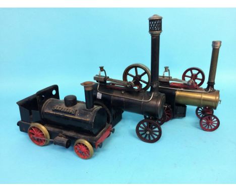 A model traction engine labelled B.W. Germany, another model traction engine and an 'Express' train (3)