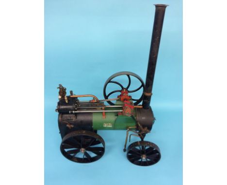 A  model steam traction engine, labelled 'Ransomes of Ipswich'. (NO BOILER)  54cm width x 74cm height
