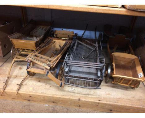 Quantity of wooden model carts