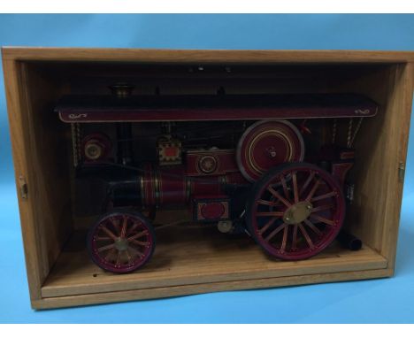 A model traction engine by G. Burrell and Sons, in fitted carry case