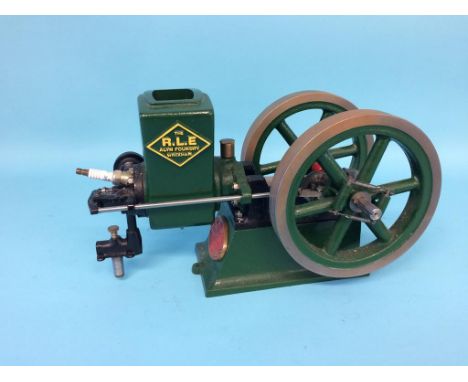 A model horizontal beam engine 'The R.L.E. Alyn Foundry, Wrexham', engine no. 324, 34cm width