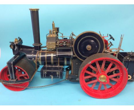 A 1 ½ inch scale Aveling &amp; Porter live model steam roller. (never fired) 90cm length x 51cm height