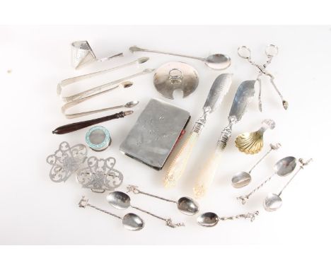 Dutch imported silver straining ladle with navette shaped bowl, sponsors mark BM, probably for B Muller &amp; Son (Berthold M