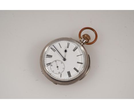 935 grade silver open faced keyless pocket watch, the works set with blued steel screws, the dust cover incised 'Hamilton & I