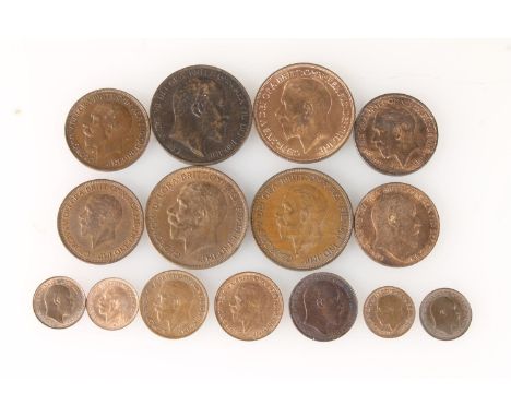 UNITED KINGDOM King Edward VII (1901-1910) copper penny 1902 nvf S3990 half penny 1902 nef S3991, farthing 1902 gf S3992, thi