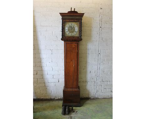 Thomas Stubbs of London, a longcase grandfather clock in pollarded oak and walnut Dutch influence marquetry case, the brass d