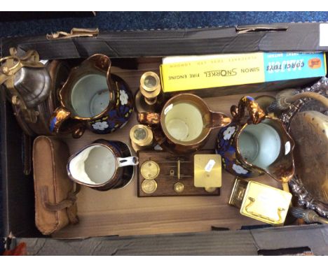 A lot to include Corgi Major Simon Snorkel fire engine diecast, gong, carriage clock, balance scales, ceramics etc.
