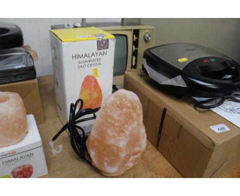 A Himalayan salt crystal lamp