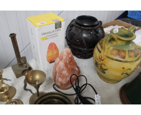 A Himalayan salt crystal lamp