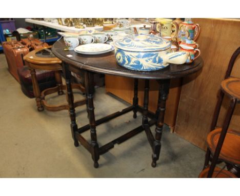 An oak gate leg table