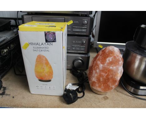 A Himalayan salt crystal lamp