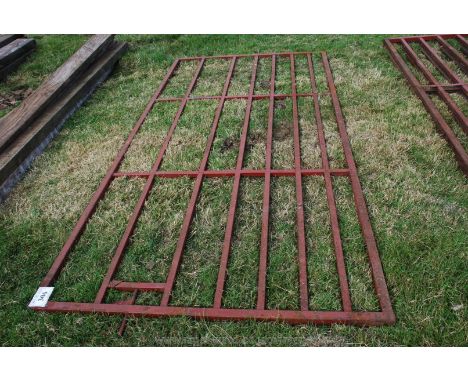 A 10' steel Gate with unusual animal cheat-proof latches/bolts.