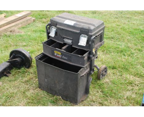 A Stanley Fatmax cantilever tool box.