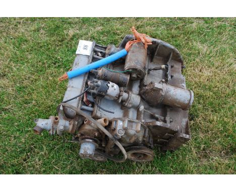 T20 Engine with coil ignition, carburettor, dynamo and starter motor present. (Appears to have good compression bounce).