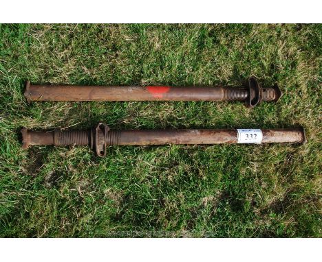 Two acrow props, 4' long approx.